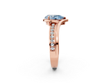 Rose gold Fancy Blue Pear  Solitaire Diamond Ring with Split Shank and Prong Setting_43