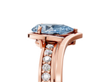 Rose gold Fancy Blue Pear  Solitaire Diamond Ring with Split Shank and Prong Setting_46