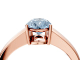 Rose gold Fancy Blue Pear  Solitaire Diamond Ring with Tapered Band and Four-Prong Setting_53