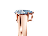 Rose gold Fancy Blue Pear  Solitaire Diamond Ring with Tapered Band and Four-Prong Setting_54
