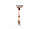 Rose gold Fancy Blue Pear  Solitaire Diamond Ring with Thin Band and Four-Prong Setting_5