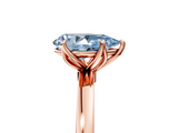 Rose gold Fancy Blue Pear  Solitaire Diamond Ring with Thin Band and Four-Prong Setting_8