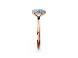 Rose gold Fancy Blue Pear  Solitaire Diamond Ring with a Classic Band and Four-Prong Setting 3