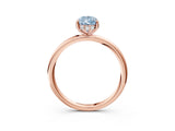 Rose gold Fancy Blue Pear  Solitaire Diamond Ring with a Classic Band and Four-Prong Setting 4