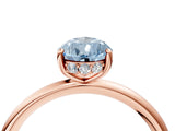Rose gold Fancy Blue Pear  Solitaire Diamond Ring with a Classic Band and Four-Prong Setting 5