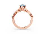 Rose gold Fancy Blue Pear  Solitaire Diamond Twisted Band with Four-Prong Setting_62