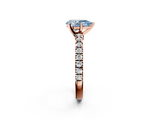 Rose gold Fancy Blue Pear  Solitaire Diamond with Pavé Band and Four-Prong Setting_82
