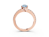Rose gold Fancy Blue Pear  Solitaire Diamond with Pavé Band and Four-Prong Setting_83