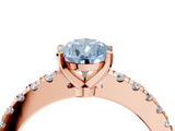 Rose gold Fancy Blue Pear  Solitaire Diamond with Pavé Band and Four-Prong Setting_84