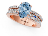 Rose gold Fancy Blue Pear  Solitaire Diamond with Pave and Channel Set Band_63