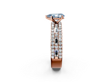 Rose gold Fancy Blue Pear  Solitaire Diamond with Pave and Channel Set Band_64