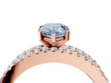 Rose gold Fancy Blue Pear  Solitaire Diamond with Pave and Channel Set Band_66
