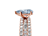 Rose gold Fancy Blue Pear  Solitaire Diamond with Pave and Channel Set Band_67