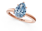 Rose gold Fancy Blue Pear  Solitaire Engagement Ring with Cathedral Band and Four-Prong Setting_22