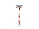 Rose gold Fancy Blue Pear  Solitaire Engagement Ring with Cathedral Band and Four-Prong Setting_23