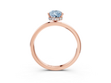Rose gold Fancy Blue Pear  Solitaire Engagement Ring with Cathedral Band and Four-Prong Setting_24