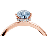 Rose gold Fancy Blue Pear  Solitaire Engagement Ring with Cathedral Band and Four-Prong Setting_25
