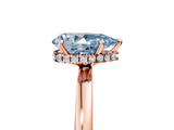 Rose gold Fancy Blue Pear  Solitaire Engagement Ring with Cathedral Band and Four-Prong Setting_26
