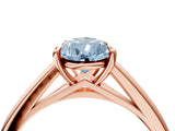 Rose gold Fancy Blue Pear  Solitaire Engagement Ring with Four-Prong Setting and Classic Band 4