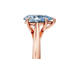 Rose gold Fancy Blue Pear  Solitaire Engagement Ring with Four-Prong Setting and Classic Band 5