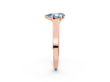 Rose gold Fancy Blue Pear  Solitaire Engagement Ring with Four-Prong Setting and Tapered Band_5
