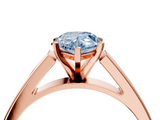 Rose gold Fancy Blue Pear  Solitaire Engagement Ring with Four-Prong Setting and Tapered Band_7