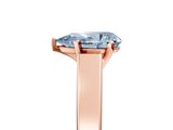 Rose gold Fancy Blue Pear  Solitaire Engagement Ring with Four-Prong Setting and Tapered Band_8
