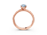 Rose gold Fancy Blue Pear  Solitaire Engagement Ring with Scrollwork Band and Four-Prong Setting_139