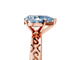 Rose gold Fancy Blue Pear  Solitaire Engagement Ring with Scrollwork Band and Four-Prong Setting_141