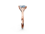 Rose gold Fancy Blue Pear  Solitaire Engagement Ring with Six-Prong Setting and Classic Band 3