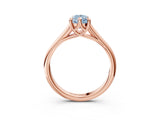Rose gold Fancy Blue Pear  Solitaire Engagement Ring with Six-Prong Setting and Classic Band 4