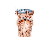 Rose gold Fancy Blue Pear  Solitaire Filigree Engagement Ring with Halo and Prong Setting_54