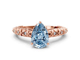 Rose gold Fancy Blue Pear  Solitaire Floral Milgrain Engagement Ring_50