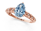 Rose gold Fancy Blue Pear  Solitaire Floral Milgrain Engagement Ring_51