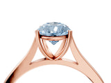 Rose gold Fancy Blue Pear  Solitaire Heart Prong Engagement Ring with Tapered Band_60