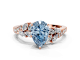 Rose gold Fancy Blue Pear  Solitaire Marquise Twist Band with Six-Prong Setting_45