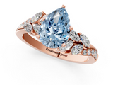 Rose gold Fancy Blue Pear  Solitaire Marquise Twist Band with Six-Prong Setting_46