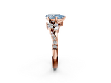 Rose gold Fancy Blue Pear  Solitaire Marquise Twist Band with Six-Prong Setting_47