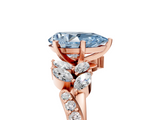 Rose gold Fancy Blue Pear  Solitaire Marquise Twist Band with Six-Prong Setting_50