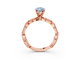 Rose gold Fancy Blue Pear  Solitaire Milgrain Diamond Engagement Ring with Bezel and Marquise Band_175