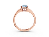 Rose gold Fancy Blue Pear  Solitaire Pavé Band Prong Setting Ring_22