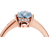 Rose gold Fancy Blue Pear  Solitaire Pavé Band Prong Setting Ring_23