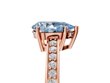 Rose gold Fancy Blue Pear  Solitaire Pavé Band Prong Setting Ring_24
