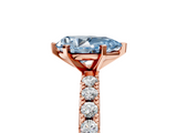 Rose gold Fancy Blue Pear  Solitaire Pavé Band with Four-Prong Setting_139