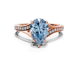 Rose gold Fancy Blue Pear  Solitaire Pavé Band with Four-Prong Setting_45