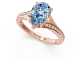 Rose gold Fancy Blue Pear  Solitaire Pavé Band with Four-Prong Setting_46
