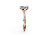 Rose gold Fancy Blue Pear  Solitaire Pavé Band with Four-Prong Setting_47