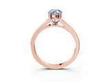 Rose gold Fancy Blue Pear  Solitaire Pavé Band with Four-Prong Setting_48