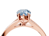 Rose gold Fancy Blue Pear  Solitaire Pavé Band with Four-Prong Setting_49