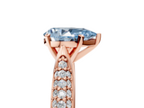 Rose gold Fancy Blue Pear  Solitaire Pavé Diamond Engagement Ring with Four-Prong Setting_165